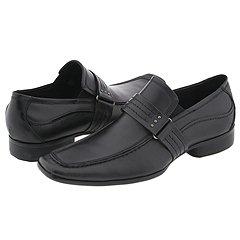 Kenneth Cole Reaction Pickup Note Black Leather Loafers