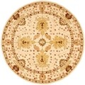 Handmade Oushak Ivory Wool Rug (6' Round)
