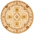 Handmade Oushak Ivory Wool Rug (8' Round)