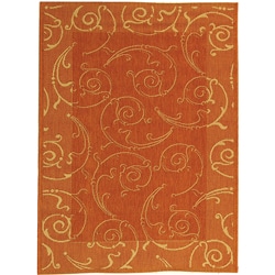 Best Shopping Safavieh Indoor/ Outdoor Oasis Terracotta/ Natural Rug (5'3 x 7'7)