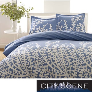 City Scene Branches French Blue 3-piece Comforter Set
