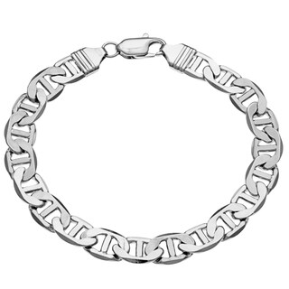 Simon Frank 14k White Gold Overlay 9-inch Gucci-style Bracelet 8mm