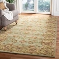Handmade Heritage Kermansha Green/ Gold Wool Rug (5' x 8')