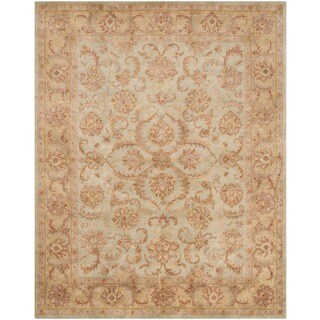Handmade Heritage Kermansha Green/ Gold Wool Rug (9'6 x 13'6)