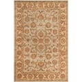 Handmade Heritage Kermansha Green/ Gold Wool Rug (6' x 9')