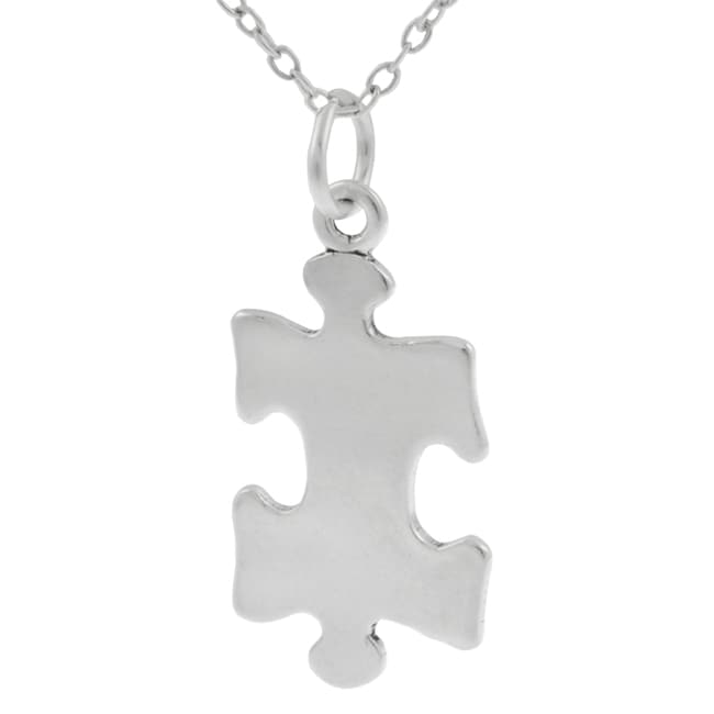 Journee Collection Sterling Silver Puzzle Piece Necklace 11360155