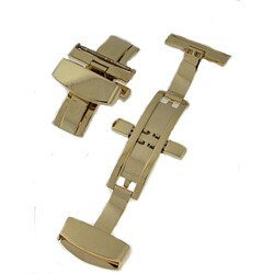 22 mm Goldtone Dual Deployment Butterfly Clasp