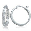 Icz Stonez Sterling Silver Cubic Zirconia Hoop Earrings