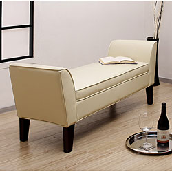 See Reviews Drake Creme Leather Bench
