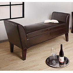 Buy Online Drake Dark Brown Leather Bench