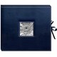 Pioneer Sewn Leatherette Frame Cover 3-ring Navy Blue Scrapbook Box with Ribbon Closure