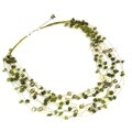 Brass Peridot and Pearl 'Cool Shower' Necklace (5 mm) (Thailand)