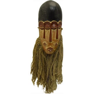 ===>  Handmade Jute-beard Tribal Mask (Ghana)