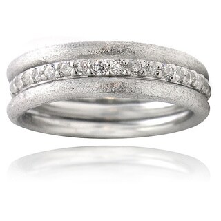 Icz Stonez Sterling Silver Cubic Zirconia Stackable Rings