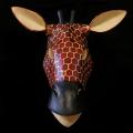 Hand-carved Wood African Giraffe Mask (Kenya)