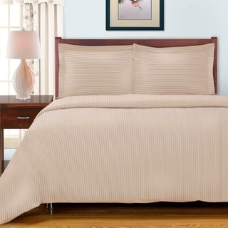 Hot Deal Egyptian Cotton 300 Thread Count Striped 3-piece Duvet Set