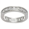 Simon Frank 14k White Gold Overlay Stackable Cubic Zirconia Eternity Band