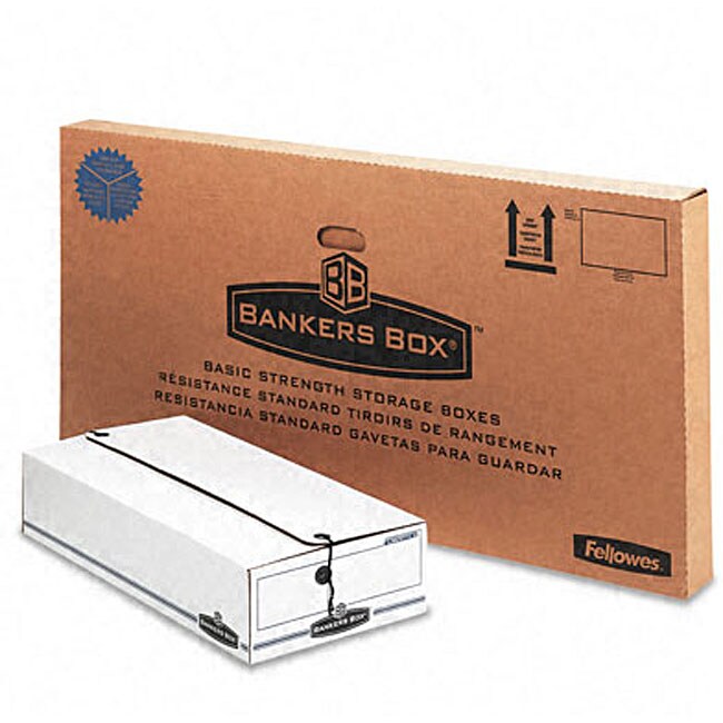 Fellowes Liberty White/Blue Check-Size Storage Boxes (Pack of 12)