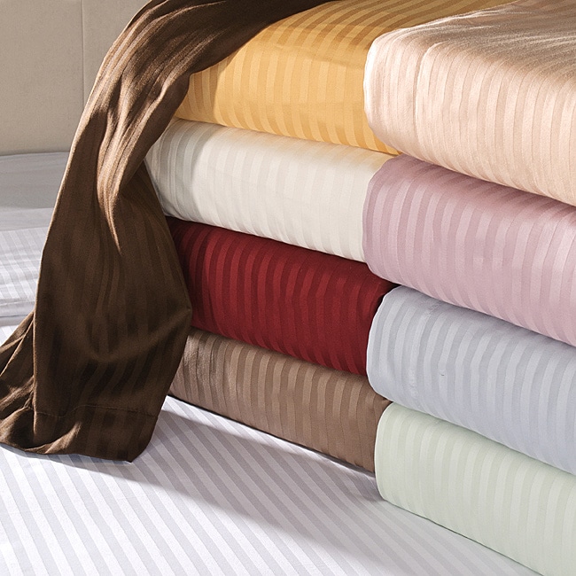 --->  Egyptian Cotton 650 Thread Count Striped Sheet Set