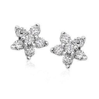 Annello 14k Gold 1/5ct TDW Diamond Star Earrings