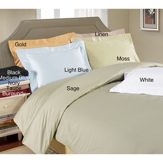 Egyptian Cotton 650 Thread Count Solid Sateen Finish 3-piece Duvet Cover Set