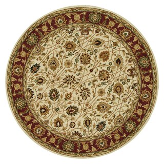 Hand-tufted Mason Ivory/ Red Wool Rug (8' Round)