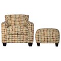 Portfolio Park Avenue Retro Beige Dot Armchair and Ottoman