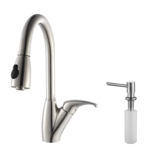 Kraus Kitchen Combo Set Stainless Steel Pull-Out Kitchen Faucet