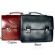 Minalto Flap-closure Leather Laptop Briefcase with Metal Locks