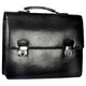 Minalto Flap-closure Leather Laptop Briefcase with Metal Locks