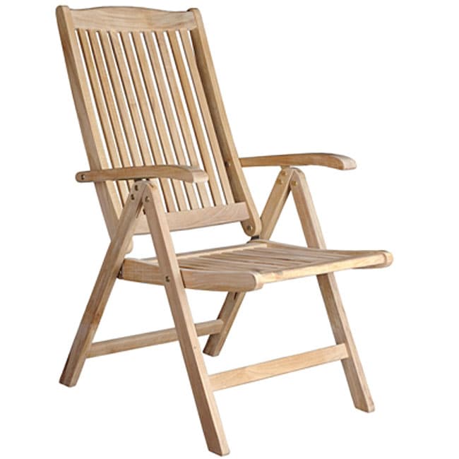 Helsinki Teak Recliner Patio Chair  11454566  Overstock 