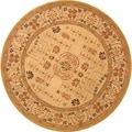 Handmade Treasured Sand Wool Rug (4' Round)