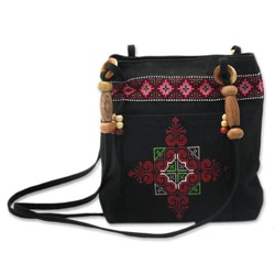 Cotton 'Mountain Signals' Shoulder Bag (Thailand)