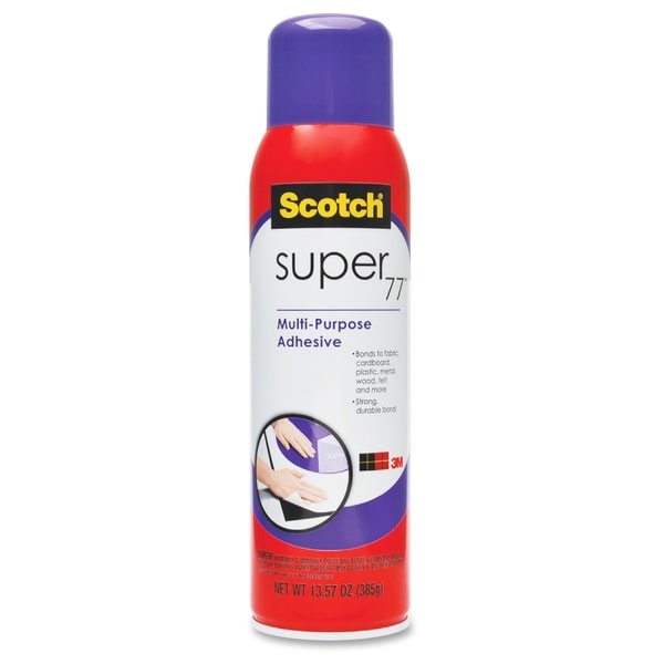 3M Super 77 Multipurpose Spray Adhesive, 16.75-Ounce Can, 12-Can Case Pack  (SUPER77)