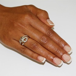 Diamond heart ring in sterling silver