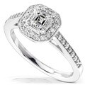 14k Gold 1/2ct TDW Asscher Halo Diamond Ring