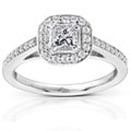 14k Gold 1/2ct TDW Diamond Halo Engagement Ring