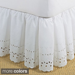 Fresh Ideas Lauren Heirloom Ruffled Eyelet White 14-inch Bedskirt
