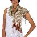 Silk 'Budding Jasmine' Batik Scarf (Indonesia)