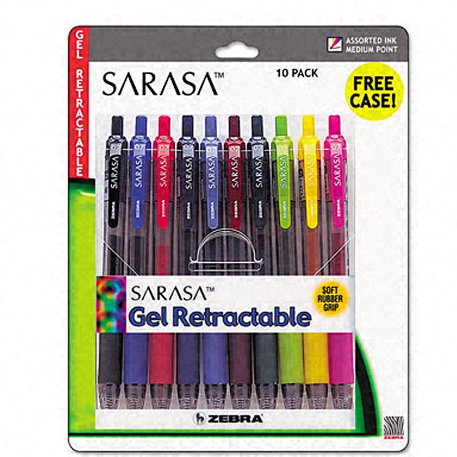 Sarasa Multicolored Gel Retractable Rollerball Pens (Pack of 10