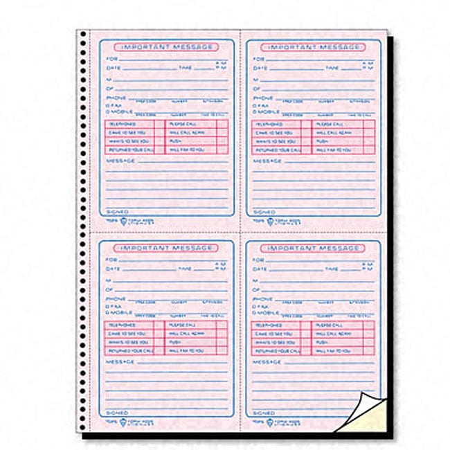 Tops Phone Message Book