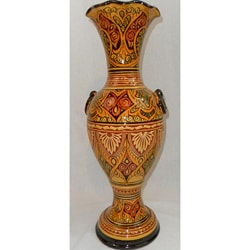 Great Prices 'La Palmeraie' 26-inch Engraved Ceramic Vase (Morocco)
