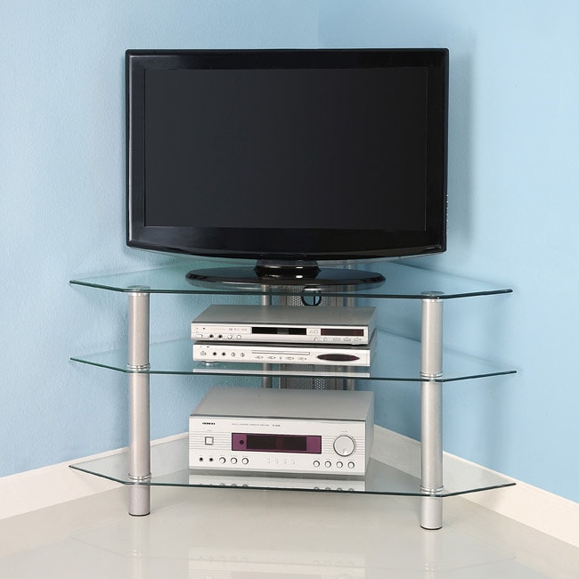 Glass Metal 44-inch Corner TV Stand - Overstock Shopping 