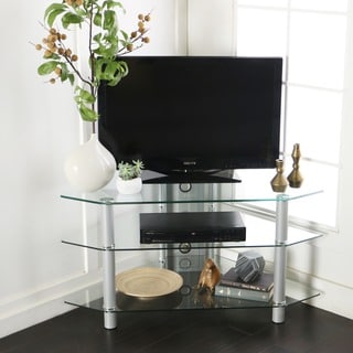 Glass Metal 44-inch Corner TV Stand