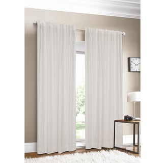 Compare Price Luxury Linen White Lined Curtain Panel