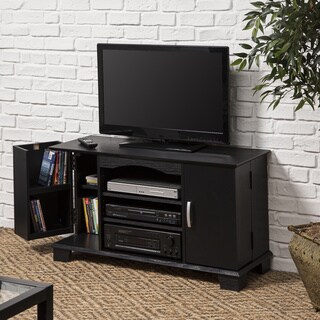 42 in. Black Wood TV Stand