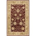 Handmade Heritage Kashan Burgundy/ Beige Wool Rug (6' x 9')