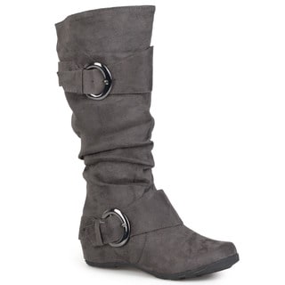 Womens Black Suede Slouch Boots