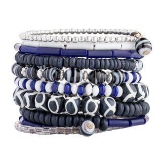 Handmade Ten Turn Bone and Bead Bracelet (India)