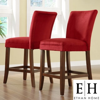 ETHAN HOME Parson Cranberry Red Counter Height Chair (Set of 2)